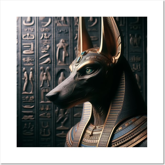 Realistic Golden Anubis Wall Art by VuriousArtworks